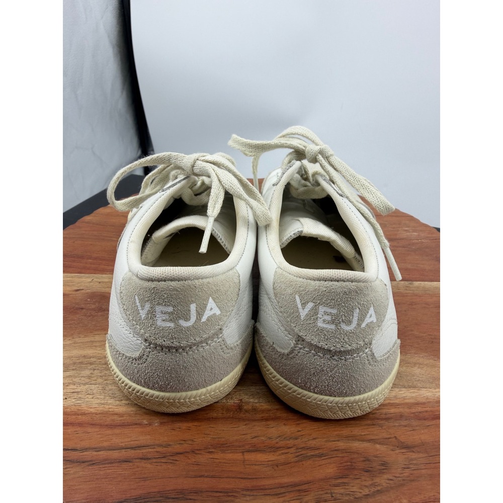 Veja Volley Sneakers Women Size 7 White Pierre Leather Suede Low Top Trainers - Picture 4 of 7